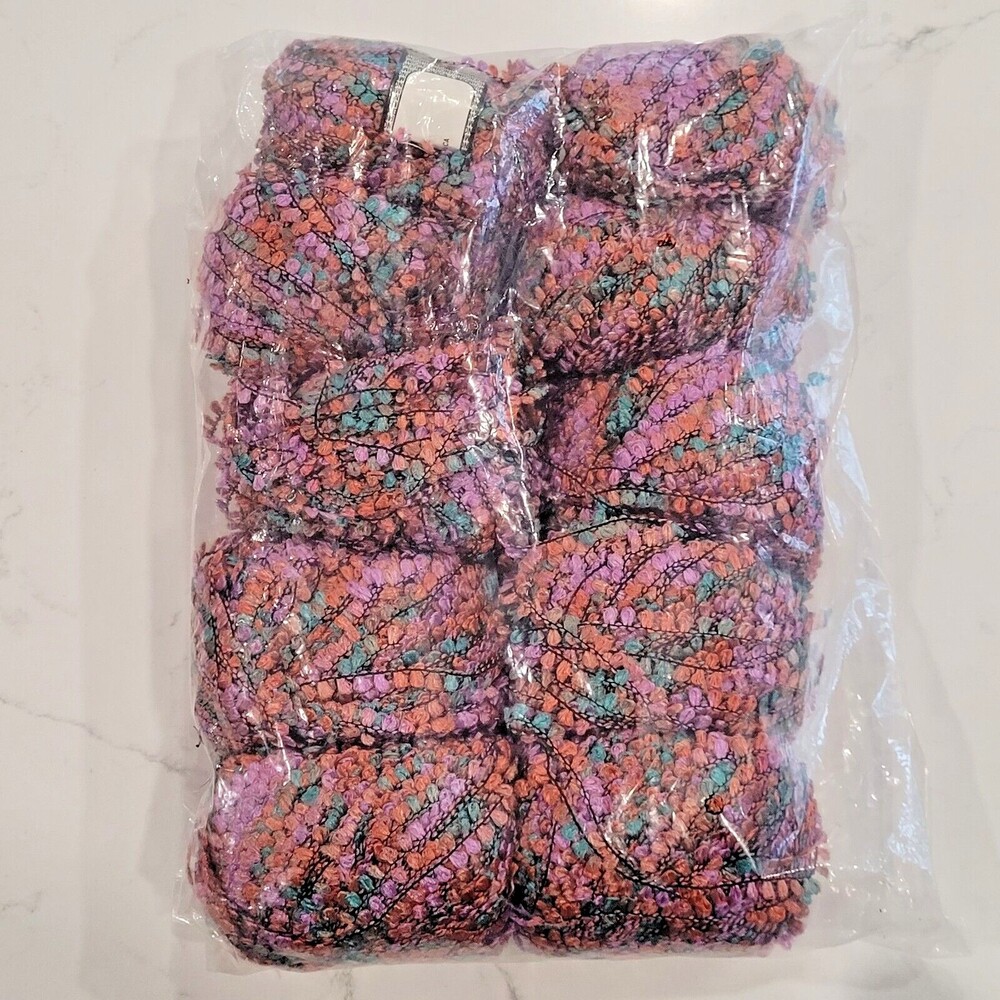 Ribbon Yarn Fabu Muench10 pc Lot 4321 Green Purple Red 50g 72m DISC - Picture 2 of 7